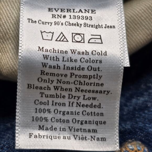 Everlane The Curvy 90's Cheeky Straight Crop Jeans Medium Blue Wash Size‎ 29 - Picture 9 of 13